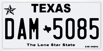 TX license plate DAM5085