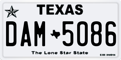 TX license plate DAM5086