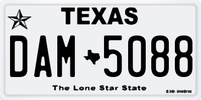 TX license plate DAM5088