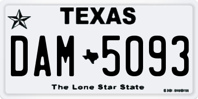 TX license plate DAM5093