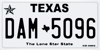 TX license plate DAM5096
