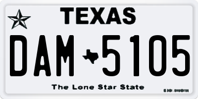 TX license plate DAM5105
