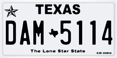 TX license plate DAM5114