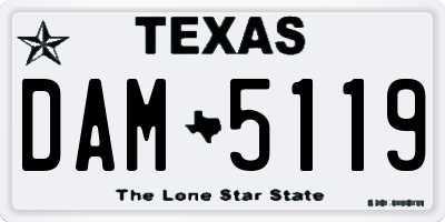 TX license plate DAM5119