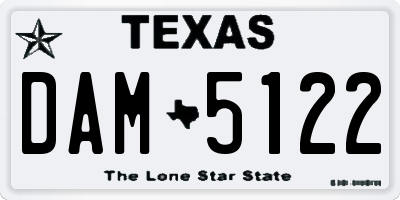 TX license plate DAM5122