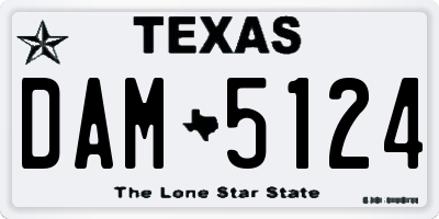 TX license plate DAM5124