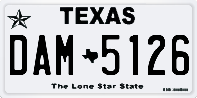 TX license plate DAM5126
