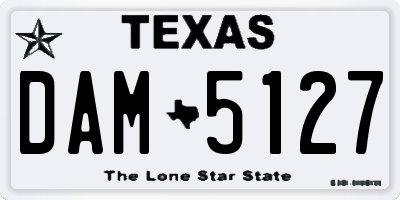 TX license plate DAM5127