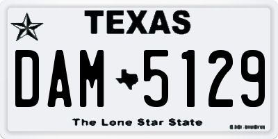 TX license plate DAM5129