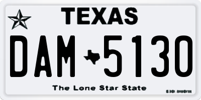 TX license plate DAM5130