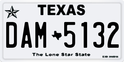 TX license plate DAM5132