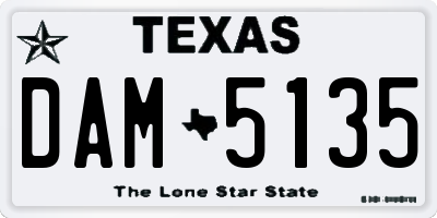 TX license plate DAM5135