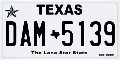 TX license plate DAM5139