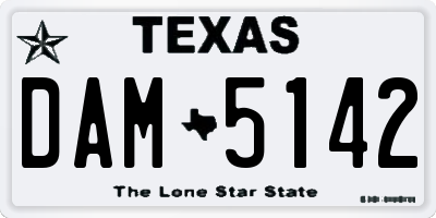 TX license plate DAM5142