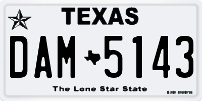 TX license plate DAM5143