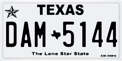TX license plate DAM5144