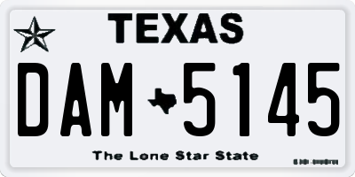 TX license plate DAM5145