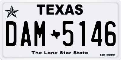 TX license plate DAM5146