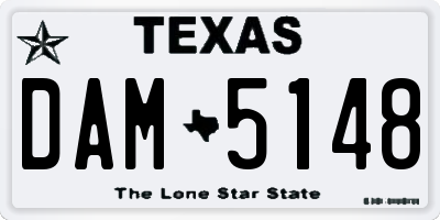 TX license plate DAM5148