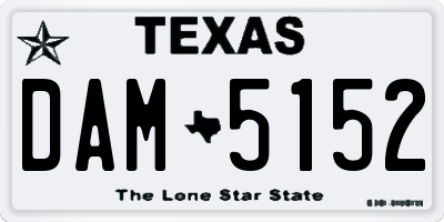 TX license plate DAM5152