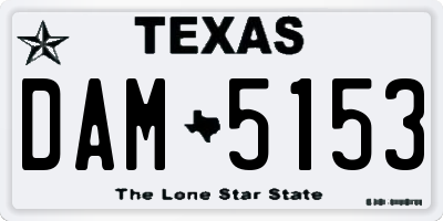 TX license plate DAM5153