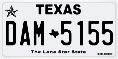 TX license plate DAM5155