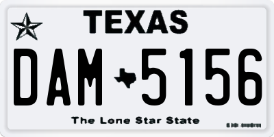 TX license plate DAM5156