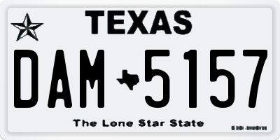 TX license plate DAM5157