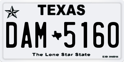 TX license plate DAM5160