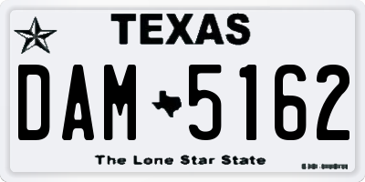 TX license plate DAM5162