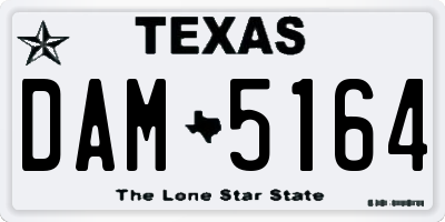 TX license plate DAM5164
