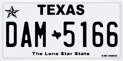 TX license plate DAM5166