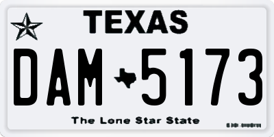TX license plate DAM5173