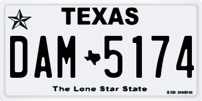 TX license plate DAM5174