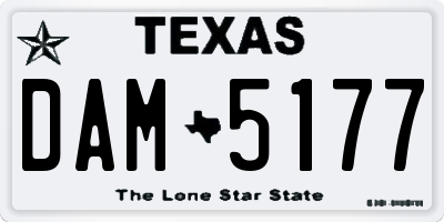 TX license plate DAM5177