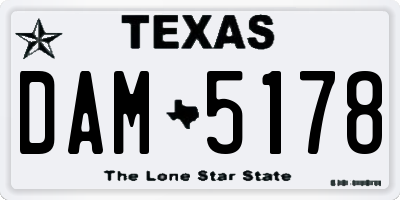TX license plate DAM5178