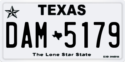 TX license plate DAM5179