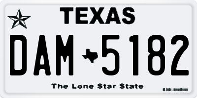 TX license plate DAM5182
