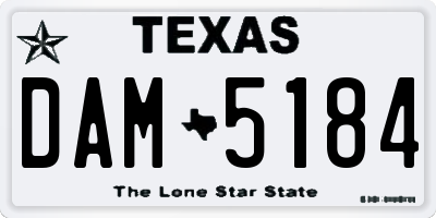 TX license plate DAM5184