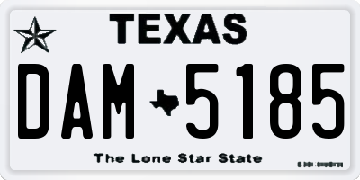 TX license plate DAM5185