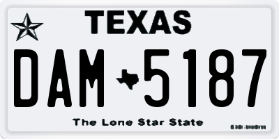 TX license plate DAM5187