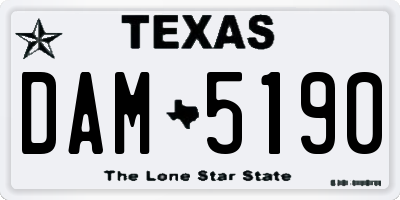 TX license plate DAM5190