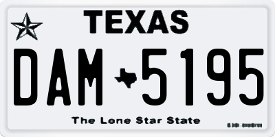 TX license plate DAM5195