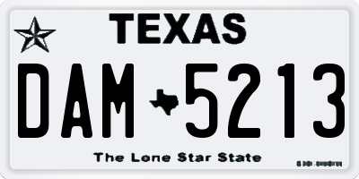 TX license plate DAM5213