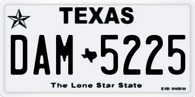 TX license plate DAM5225