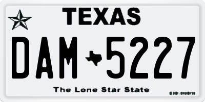 TX license plate DAM5227