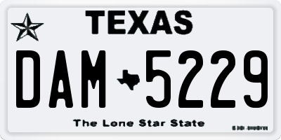 TX license plate DAM5229
