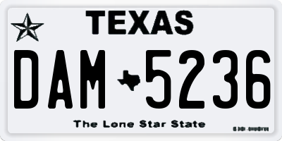 TX license plate DAM5236