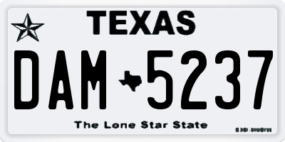 TX license plate DAM5237