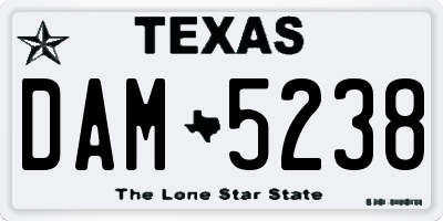 TX license plate DAM5238